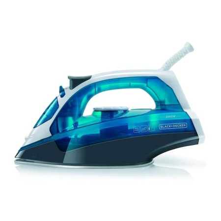 Iron Black+Decker bxir2200e, stainless steel soles, 2200 watts, 30 g/min, 280 ml, blue