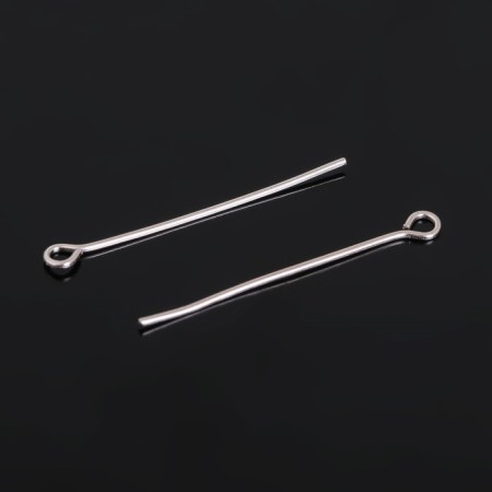 Pin with a loop cm-1083, 3 cm, packaging 100 g, silver color