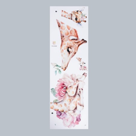 Sticker Plastic Interior color "Giraffe with a baby in flowers" 30x90 cm-1