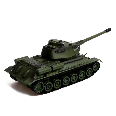 Radio controlled T34, works on the battery, light and sound, green color-3