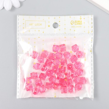 Beads Plastic "Crystal Multicurler. Amaranth" Transparent set of 20 g 1x1x1 cm-2