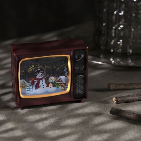 LED figure "TV with deer" 10 × 8 × 4 cm, plastic, batteries CR2032x2, glow of multi (RGB)-2
