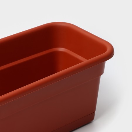 Balcony box for flowers, 12 l, 60 cm, terracotta color-2
