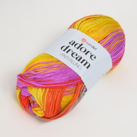 Yarn "Adore Dream" 100% acrylic anti-pilling 280m/100g (1060 scarlet-tag)-1