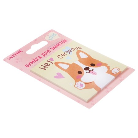 Block with a sticky edge of 75 x 75 mm, Devente Corgi, 30 sheets, offset, mix-1