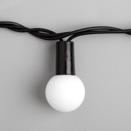 Garland “thread” 10 m with nozzles “balls 2.5 cm”, IP44, dark thread, 100 LED, glow of white and blue, blinking, 220 V-3