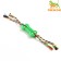 Chewing toy with rope, 11 x 5.5 cm, green