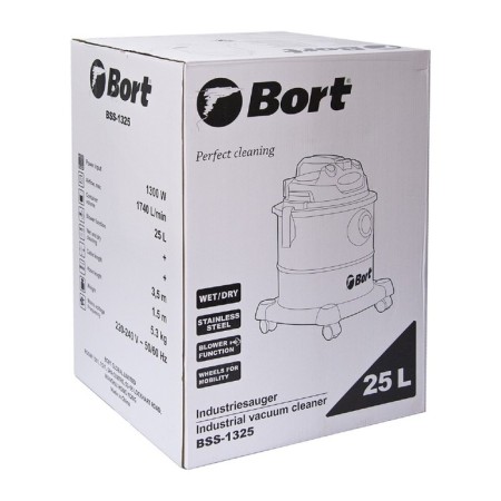 Construction vacuum cleaner BORT BSS-1325, 1300 W, 29 l/s, 25 liters, fluid functions and fluid collection-8