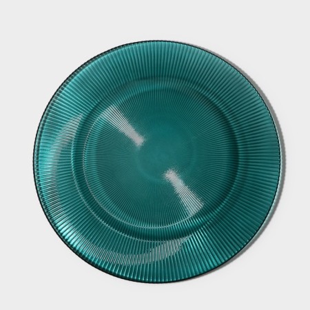 Black dining plate "Emerald", d = 27 cm, turquoise color with silver chasing-4