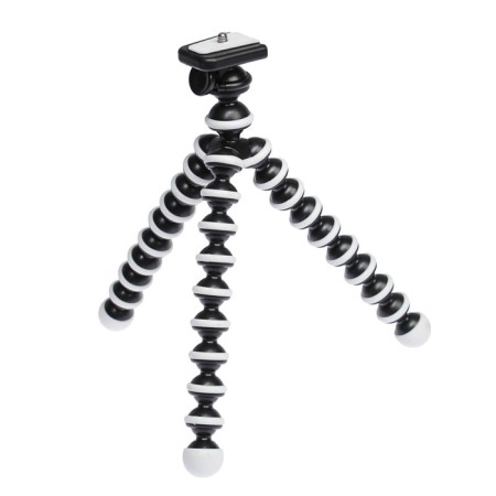 Luazon-Treasel tripod is desktop, for phone, flexible legs, height 22 cm, black and white-5
