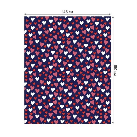 Tables on the table "Snowfall from hearts", rectangular, oxford, size 145x180 cm-1