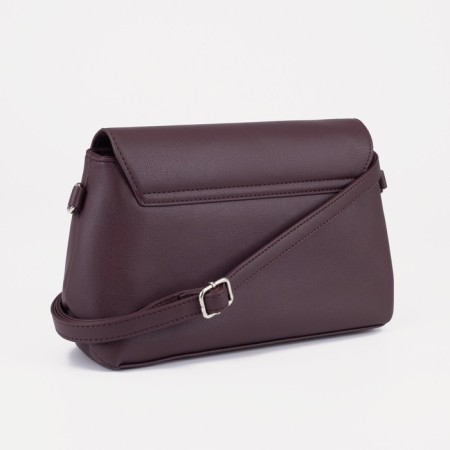 Bag-mixer on the valve, outer pocket, long belt, burgundy color-1