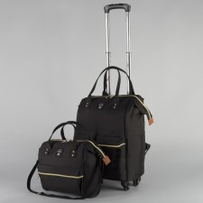 Bag-rug 2 in 1 on wheels 18 ”, lightning department, external pocket, black color