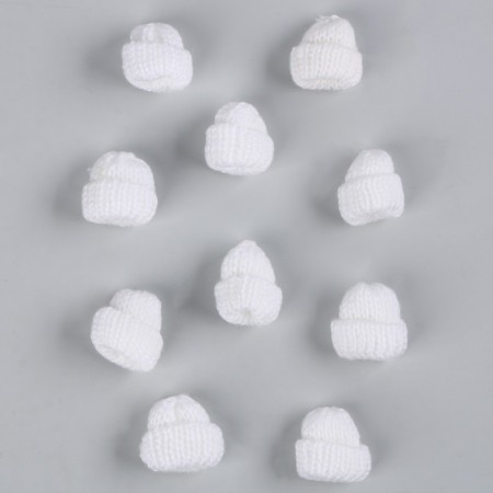 Knitted hat knitted, set 10 pcs., White color-1
