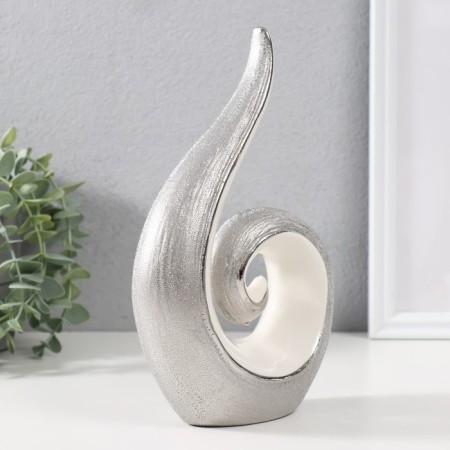 Souvenir ceramics "curl" silver-white 22.5x14.5x6 cm-1