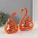 Souvenir Ceramics "Swans with roses" Purley Set 2 pcs h = 16.5 cm 6x15.5x19.5 cm