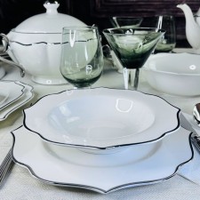 A set of deep plates Lenardi Magnolia Silver, D = 21.5 cm, 6 pcs