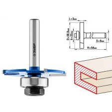 Фреза горизонтально-пазовая ЗУБР 28757-50.8-3, , хвостовик d = 8 мм, 50.8 x 3 мм