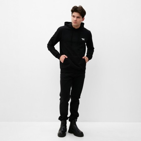 Men's sweatshirt with a hood Mist Men’s Casual Size 54, black-1