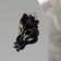Brooch "cat" mysterious, black and white color in gold