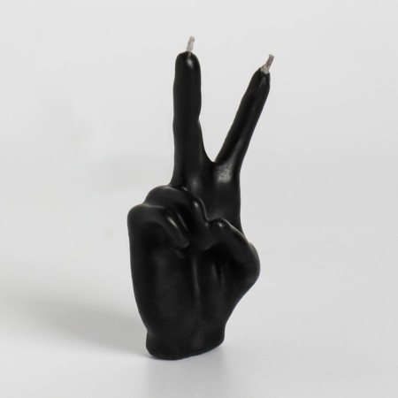 Figure candle "Hand-Peace", 10x4 cm, black-2