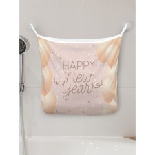 Organizer in a bath on suction cups “Festive congratulations on NG”, for storing toys and trifles, size 33x39 cm