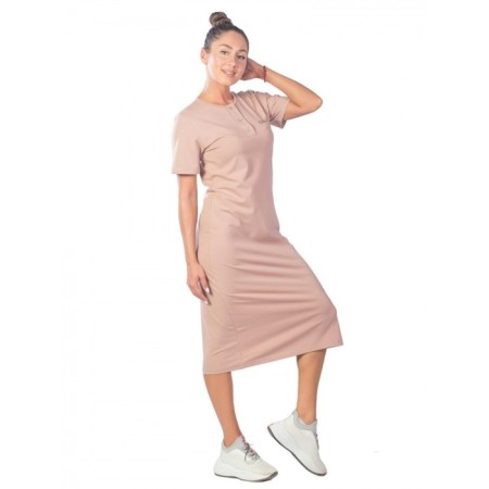 Women's dress "Shine", size 44, color light brown-1