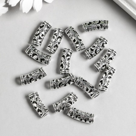 Busina for creativity Metal "Bulge with flowers" silver G148B443 0.8x2 cm-1