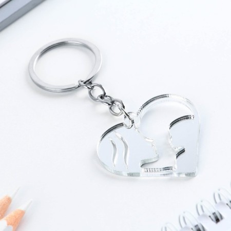 Acrylic mirror keychain "Mother with a baby", 4.5 x 4.3 cm-1