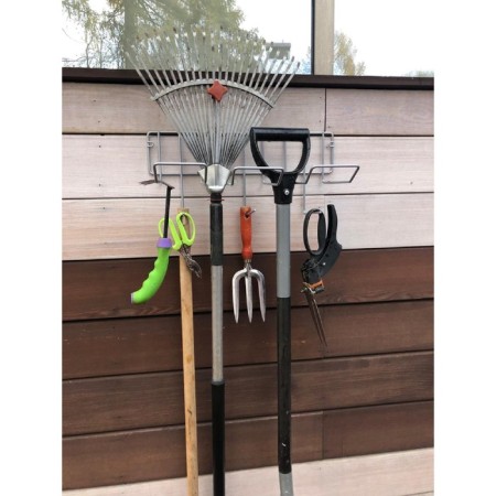 Holder for garden inventory, wall -mounted, under 2 tools, metallic-1