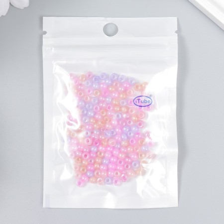Glass beads 6/0 "Lilac-pink melange" 10 g-2