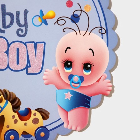 Decorative decoration (suspension) "Baby Boy" 28.5x24.5 cm, col. blue-3