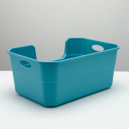 The toilet open with the side entrance with a scoop and a filter, 50 x 35 x 24 cm, blue-6