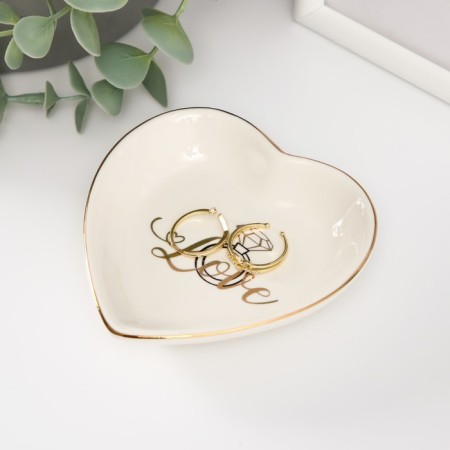 Souvenir ceramics stand for the ring "Heart. Ring" 10.5x10x2 cm-1