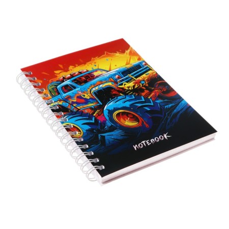 Note book A6, 80 sheets in a cage on the crest of Bright Cars, covered cardboard, an offset block 60 g/m2, mix-5