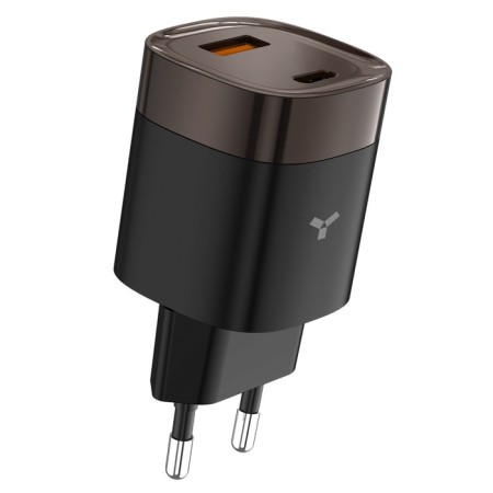Network charger AcCESSTYLE AMETHYST 33WCA, USB, TYPEC, 33W, fast charging, black