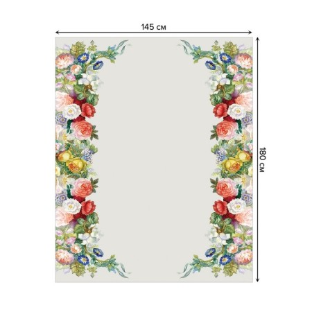 Tables on the table "Flower patterns", rectangular, Saten, size 145x180 cm-1