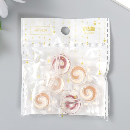 Busina plastic "Coffee aroma. Lollipop on a stick" Gloss Mix 1.8x2.8x0.9 cm-3