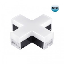 Lamp-connector X-shaped novotech. BITS, 12W, LED, 58x180x180 mm, black color