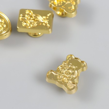 A set of seals for wax with a wooden handle "Flower" 12.8x8.6 cm-7