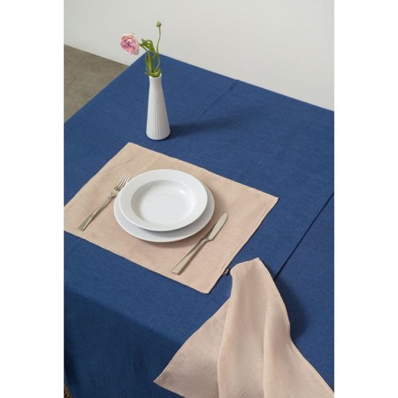 Blue -flax tablecloth Essential, size 170x170 cm-4