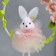 Souvenir suspension "Bunny on a wreath with flowers" mix 15x21 cm