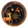 New Year's Papa plate “Happy New Year”, Golden Deer, 18 cm, disposable