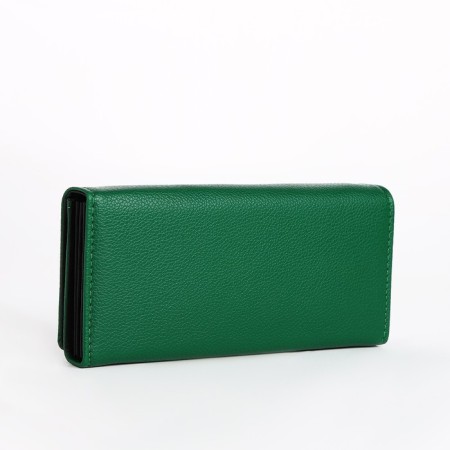 Women's wallet on magnet, green color-1
