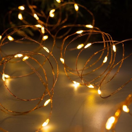Garland "thread" 10 m Rosa, IP20, copper thread, 100 LED, glow warm white, 12 V-2