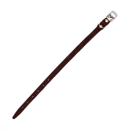Single-layer leather collar, 30 x 1 cm, Osh 19-27 cm, brown-3