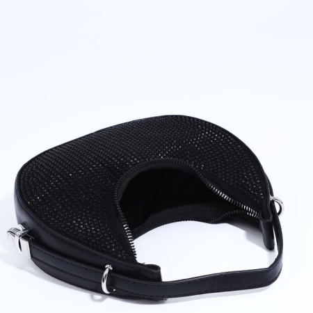 Bag-baget with zipper, black/black rhinestones-5