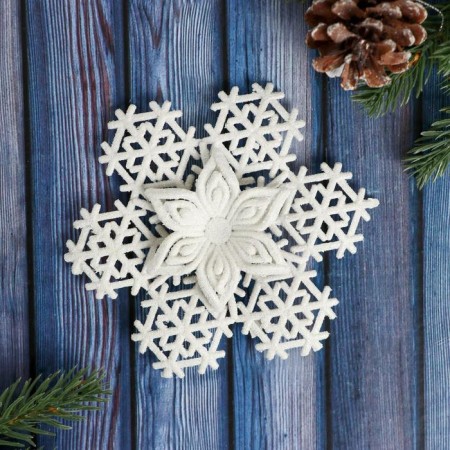 Christmas tree decoration "Snowflake - Winter Flower" 12 cm, white