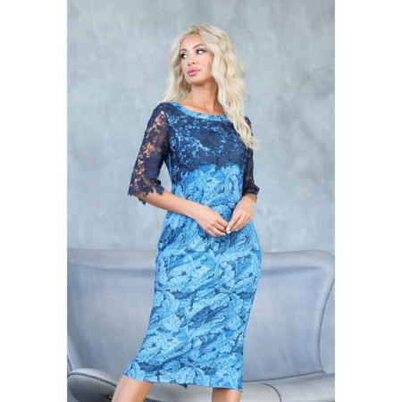 Female dress, size 44, blue color-8