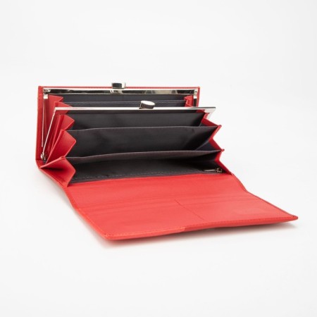 Women's wallet on magnets, red color-2